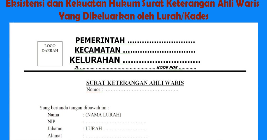 Detail Format Surat Keterangan Ahli Waris Nomer 40