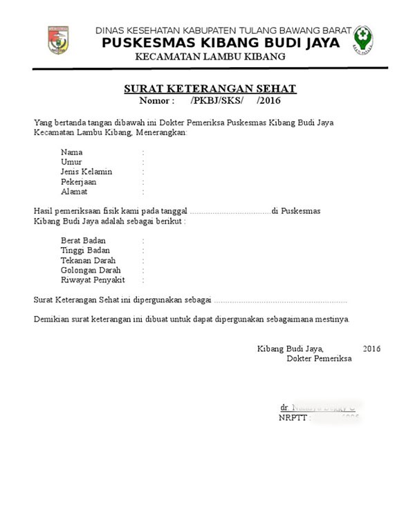 Detail Format Surat Keterangan Sehat Nomer 2