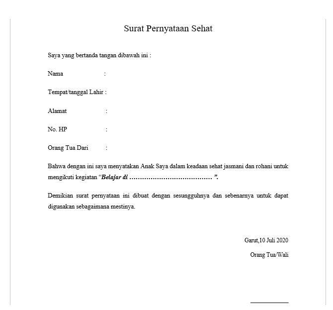 Detail Format Surat Keterangan Sehat Nomer 24