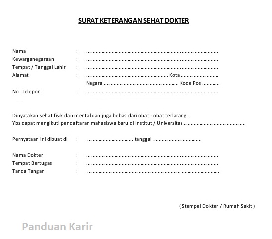 Detail Format Surat Keterangan Sehat Nomer 40