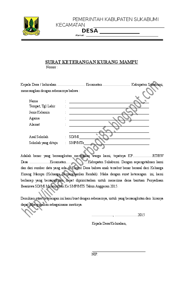 Detail Format Surat Keterangan Tidak Mampu Nomer 28