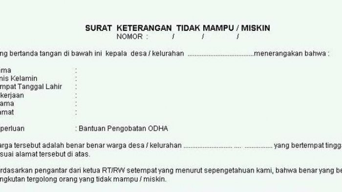 Detail Format Surat Keterangan Tidak Mampu Nomer 37