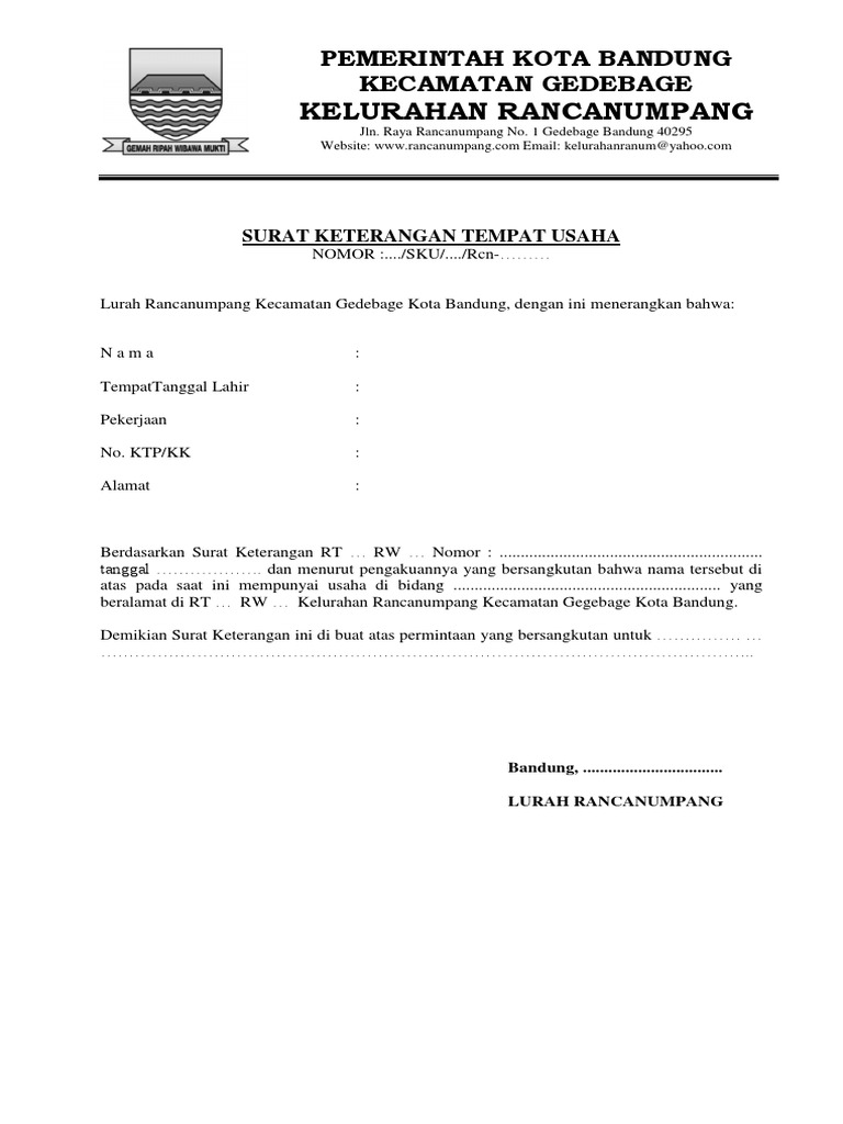 Detail Format Surat Keterangan Usaha Nomer 23