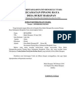 Detail Format Surat Keterangan Usaha Nomer 25