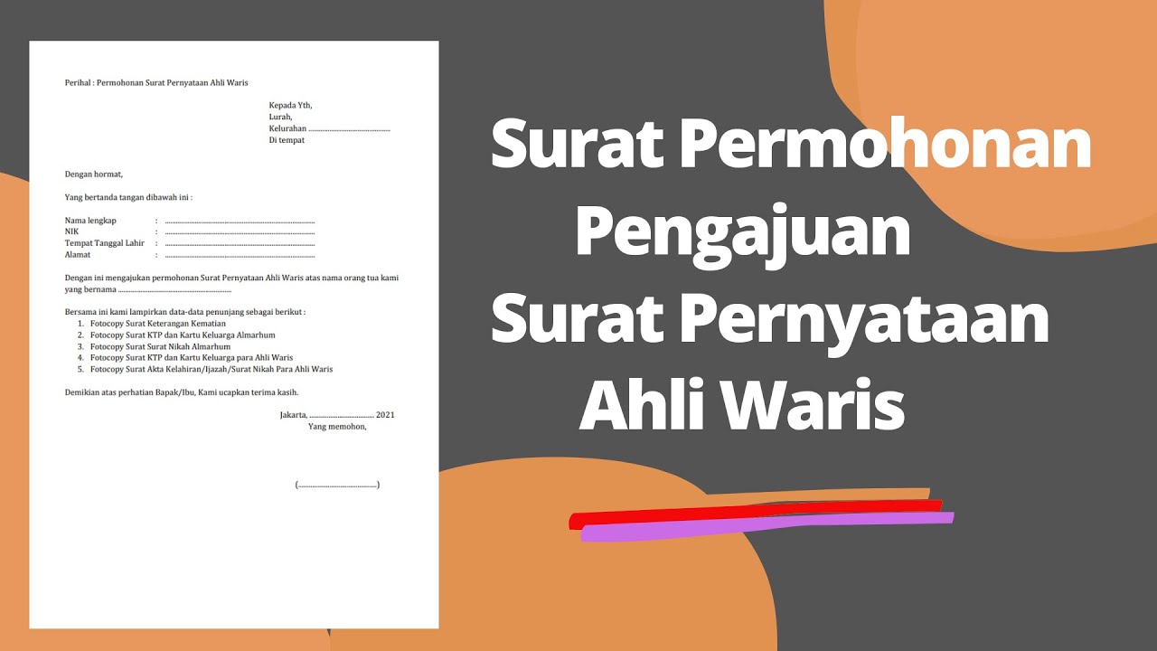 Detail Format Surat Keterangan Waris Dari Kelurahan Nomer 41