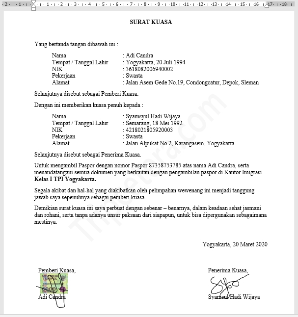 Detail Format Surat Kuasa Nomer 21