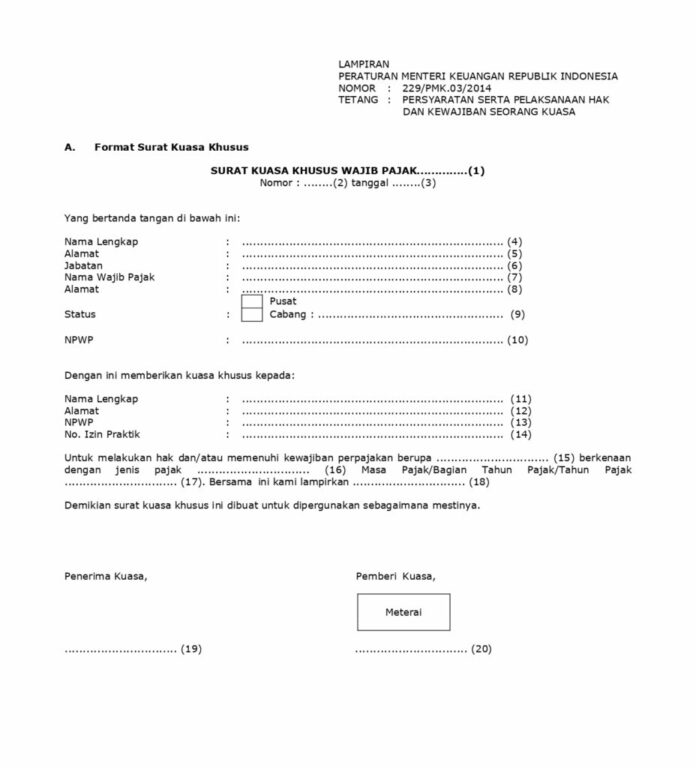 Detail Format Surat Kuasa Nomer 24