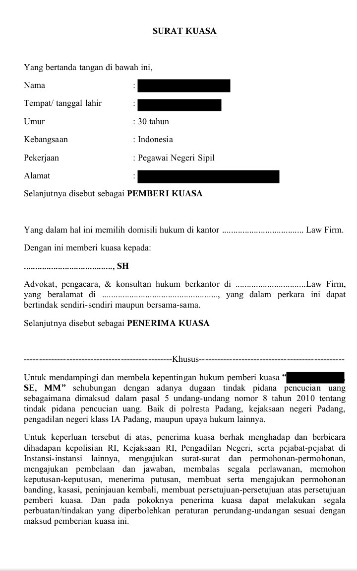 Detail Format Surat Kuasa Nomer 37