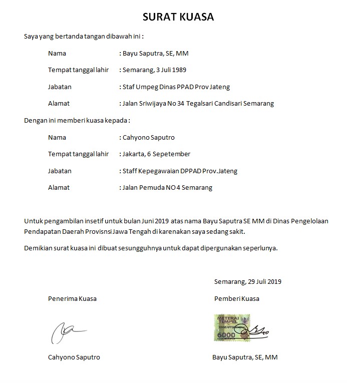 Detail Format Surat Kuasa Nomer 43