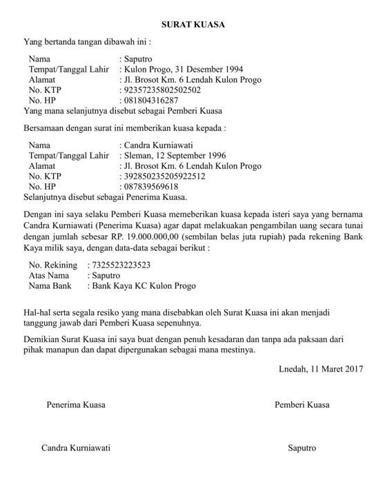 Detail Format Surat Kuasa Khusus Nomer 21