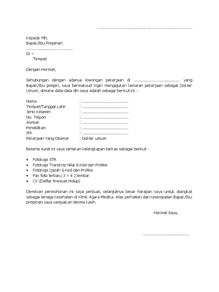 Detail Format Surat Lamaran Nomer 48