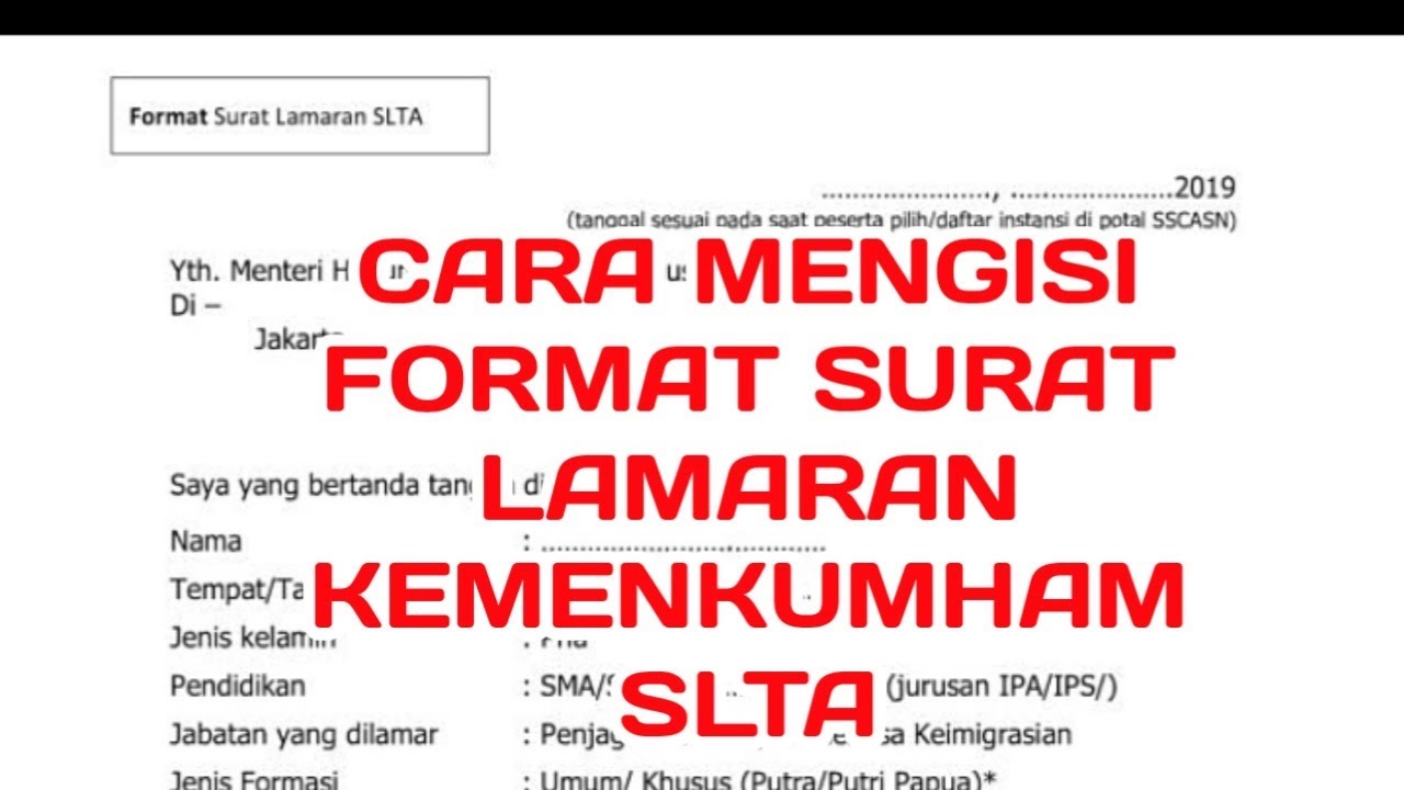 Detail Format Surat Lamaran Cpns 2019 Kemenkumham Nomer 20