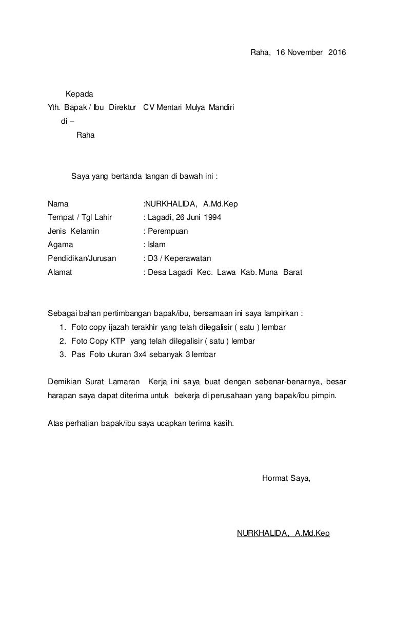 Detail Format Surat Lamaran Kerja Dan Cv Nomer 16