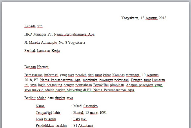 Detail Format Surat Lamaran Kerja Dan Cv Nomer 40