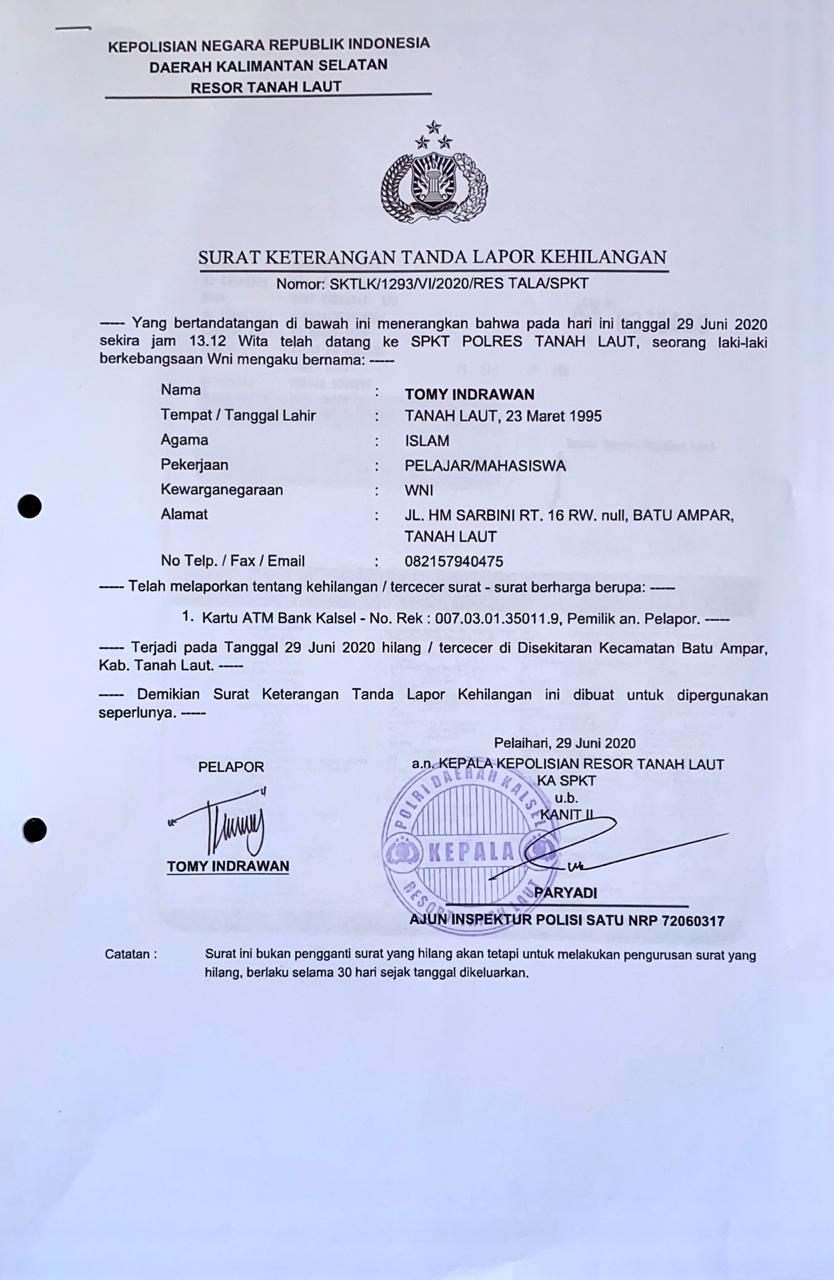 Detail Format Surat Laporan Polisi Nomer 24