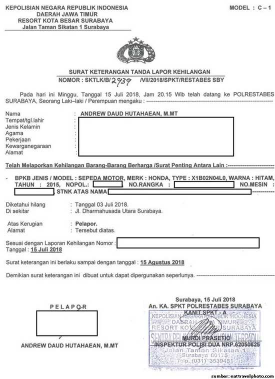 Detail Format Surat Laporan Polisi Nomer 47