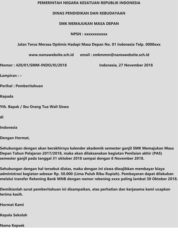 Detail Format Surat Pemberitahuan Nomer 11