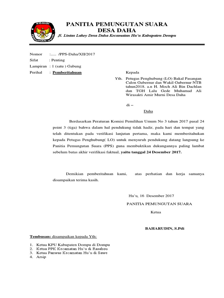 Detail Format Surat Pemberitahuan Nomer 18