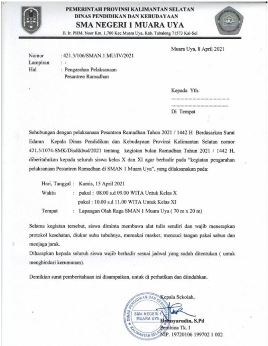 Detail Format Surat Pemberitahuan Nomer 2