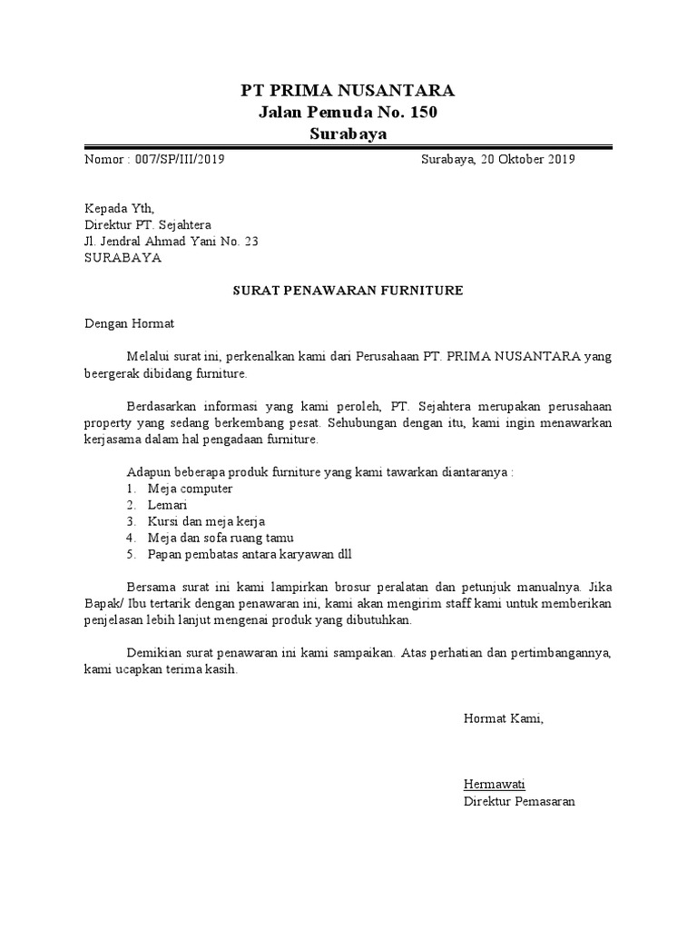 Detail Format Surat Penawaran Nomer 27