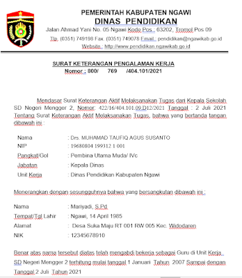 Detail Format Surat Pengalaman Kerja Nomer 31