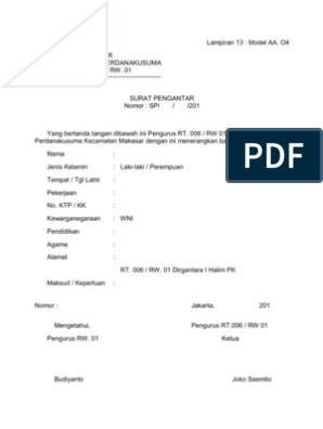 Detail Format Surat Pengantar Rt Nomer 23