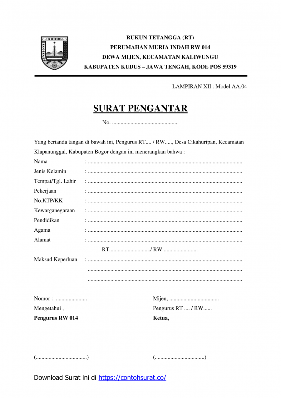 Detail Format Surat Pengantar Rt Nomer 27