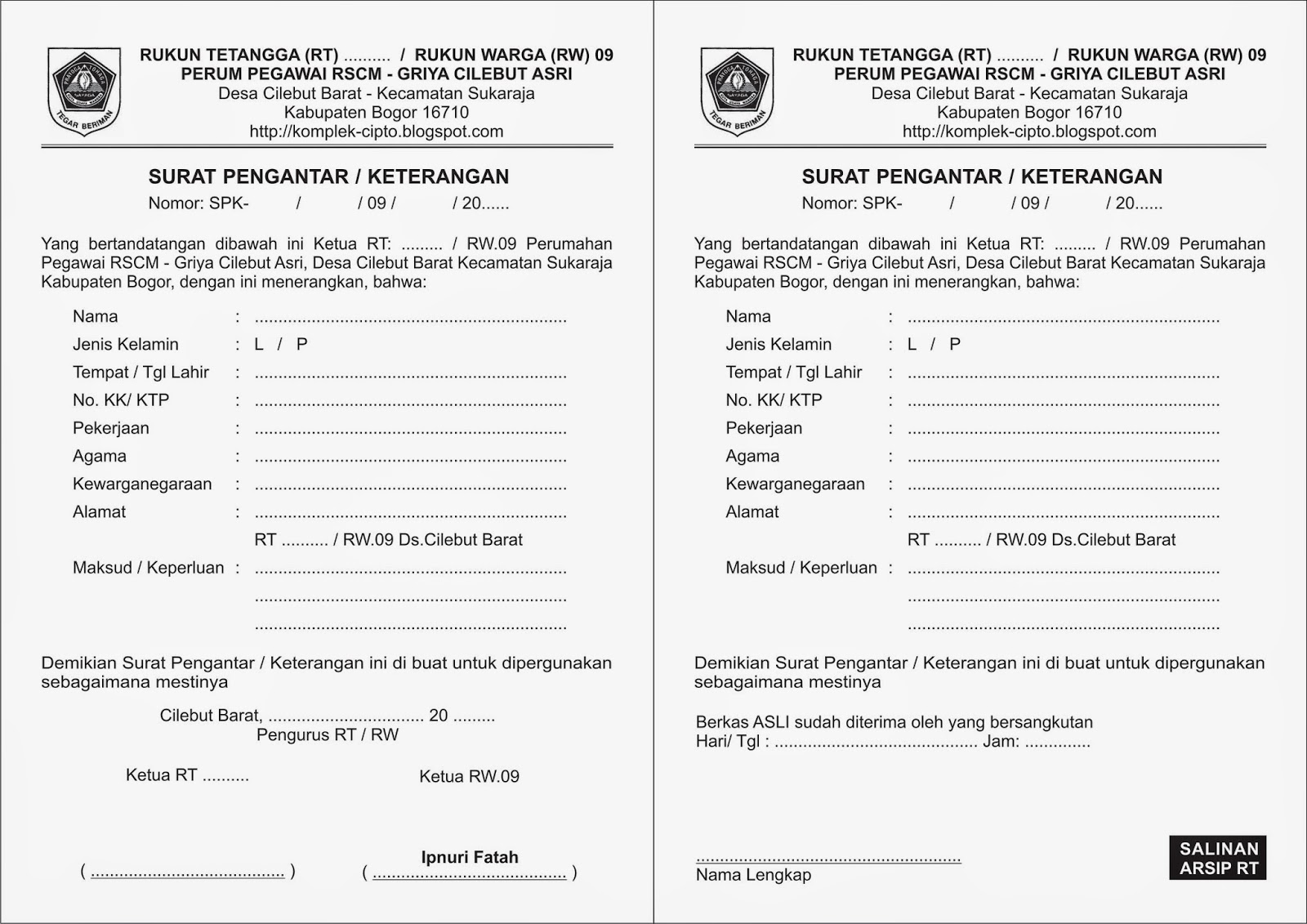 Detail Format Surat Pengantar Rt Nomer 28