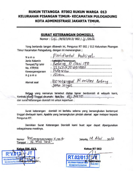 Detail Format Surat Pengantar Rt Nomer 29