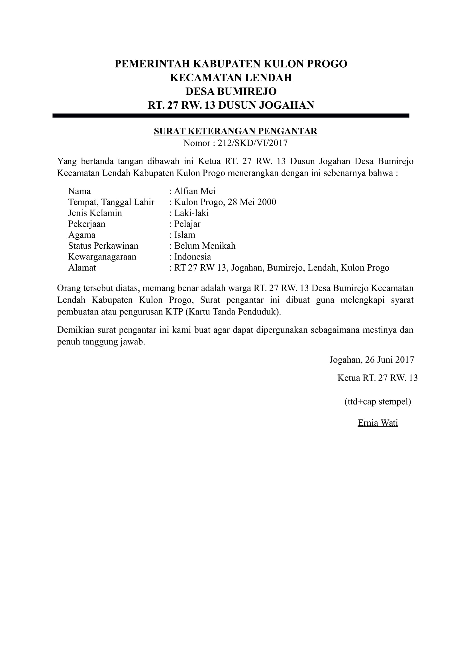 Detail Format Surat Pengantar Rt Nomer 30