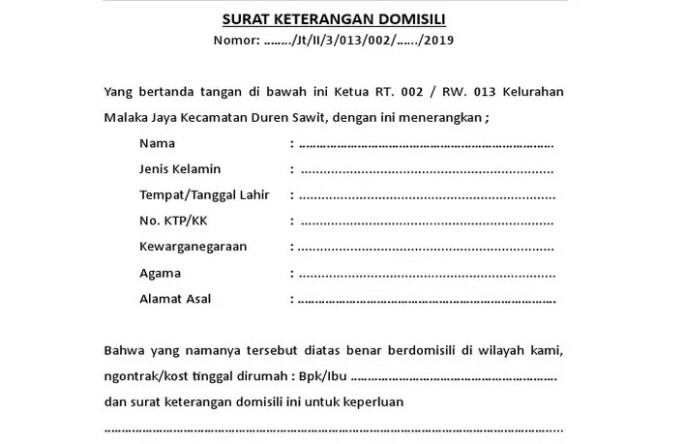 Detail Format Surat Pengantar Rt Nomer 5