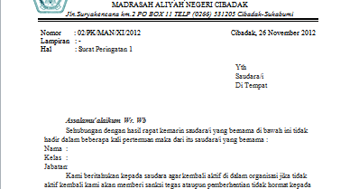 Detail Format Surat Peringatan Nomer 38