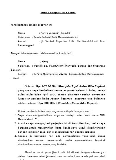 Detail Format Surat Perjanjian Nomer 34