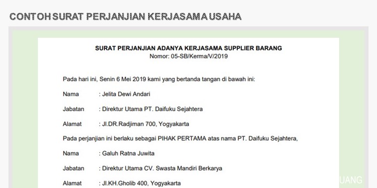 Detail Format Surat Perjanjian Nomer 38