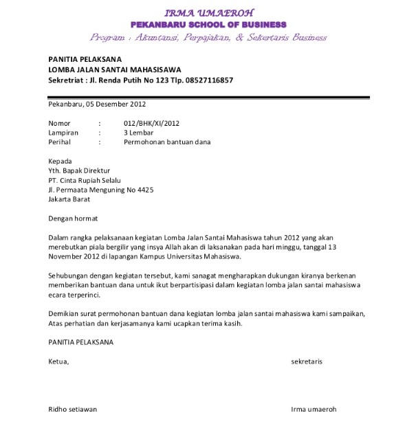 Detail Format Surat Permintaan Nomer 16