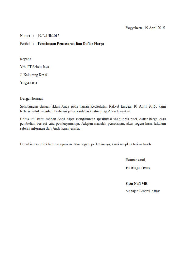 Detail Format Surat Permintaan Nomer 30