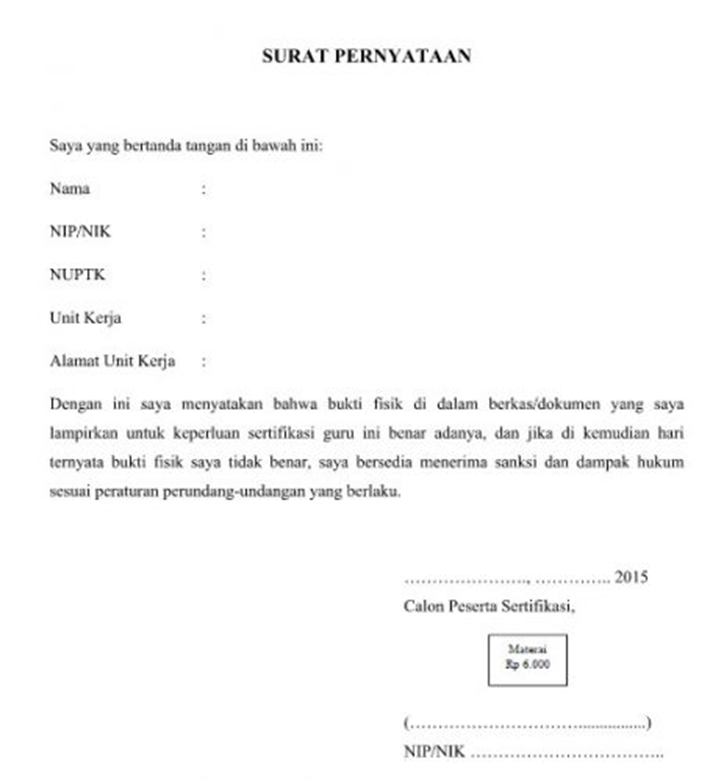 Detail Format Surat Pernyataan Nomer 14