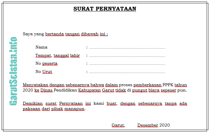 Detail Format Surat Pernyataan Nomer 43