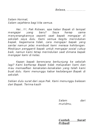 Detail Format Surat Pribadi Nomer 24