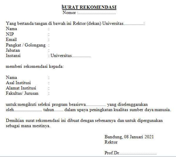 Detail Format Surat Rekomendasi S2 Nomer 36