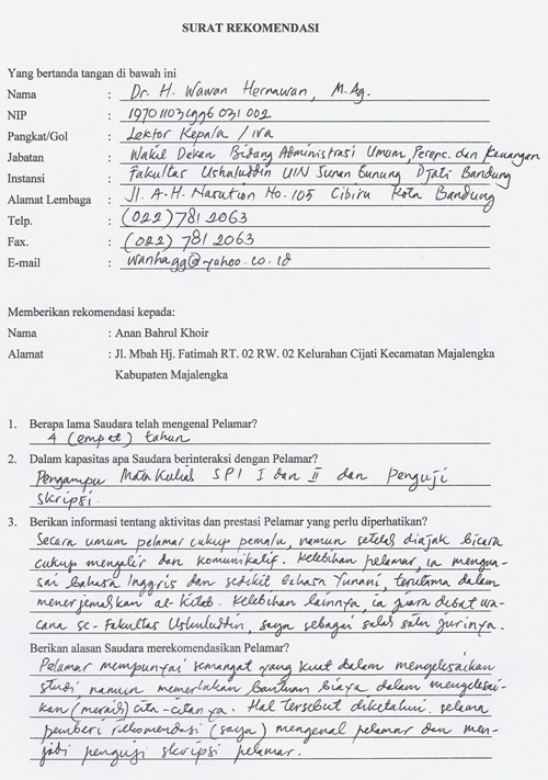 Detail Format Surat Rekomendasi S2 Nomer 44