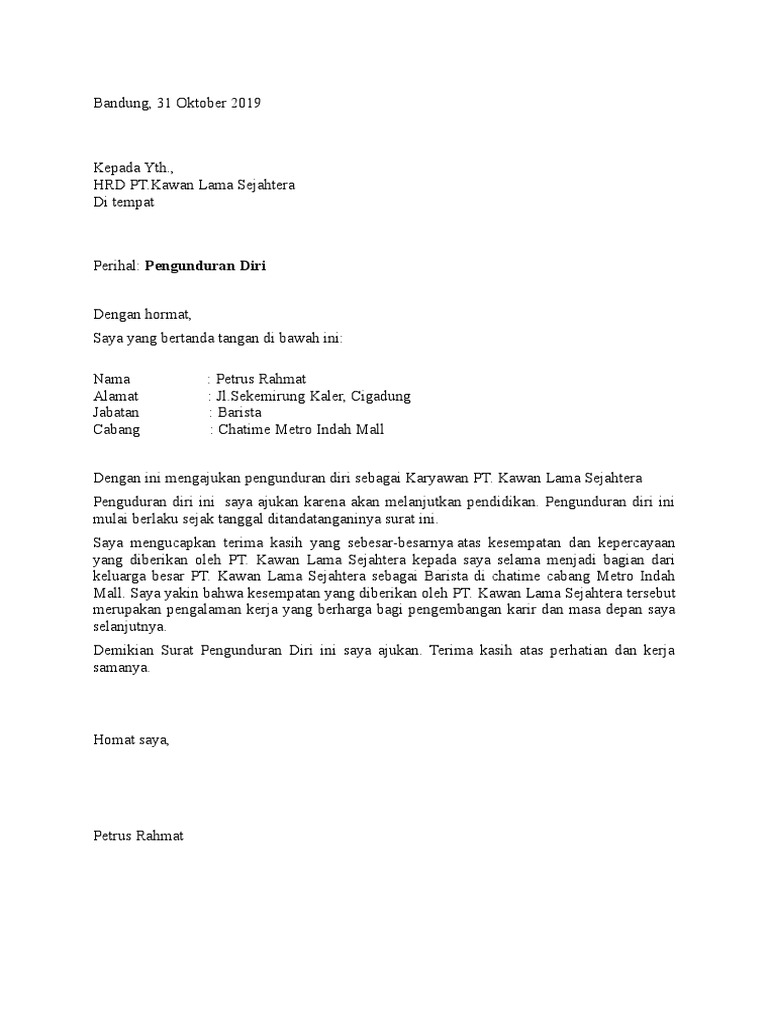 Detail Format Surat Resign Nomer 24