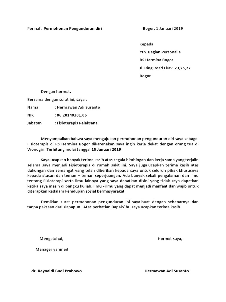 Detail Format Surat Resign Nomer 38