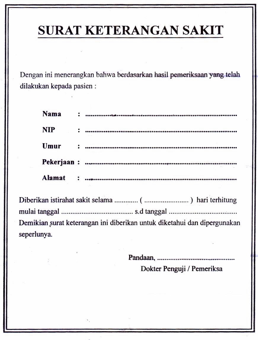 Detail Format Surat Sakit Nomer 2