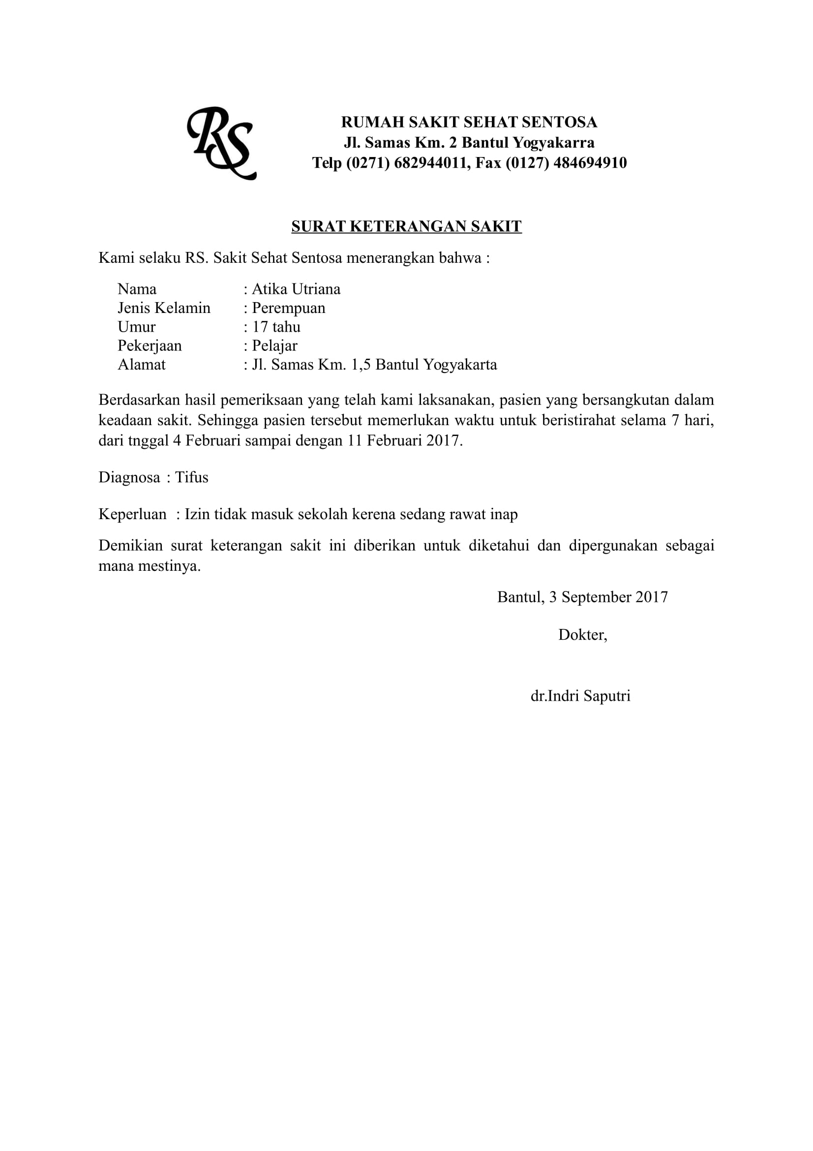 Detail Format Surat Sakit Nomer 32