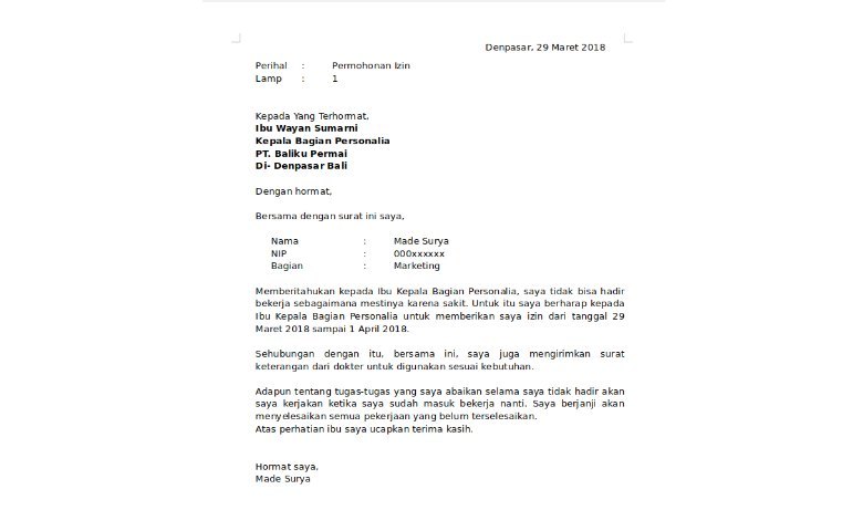 Detail Format Surat Sakit Nomer 39