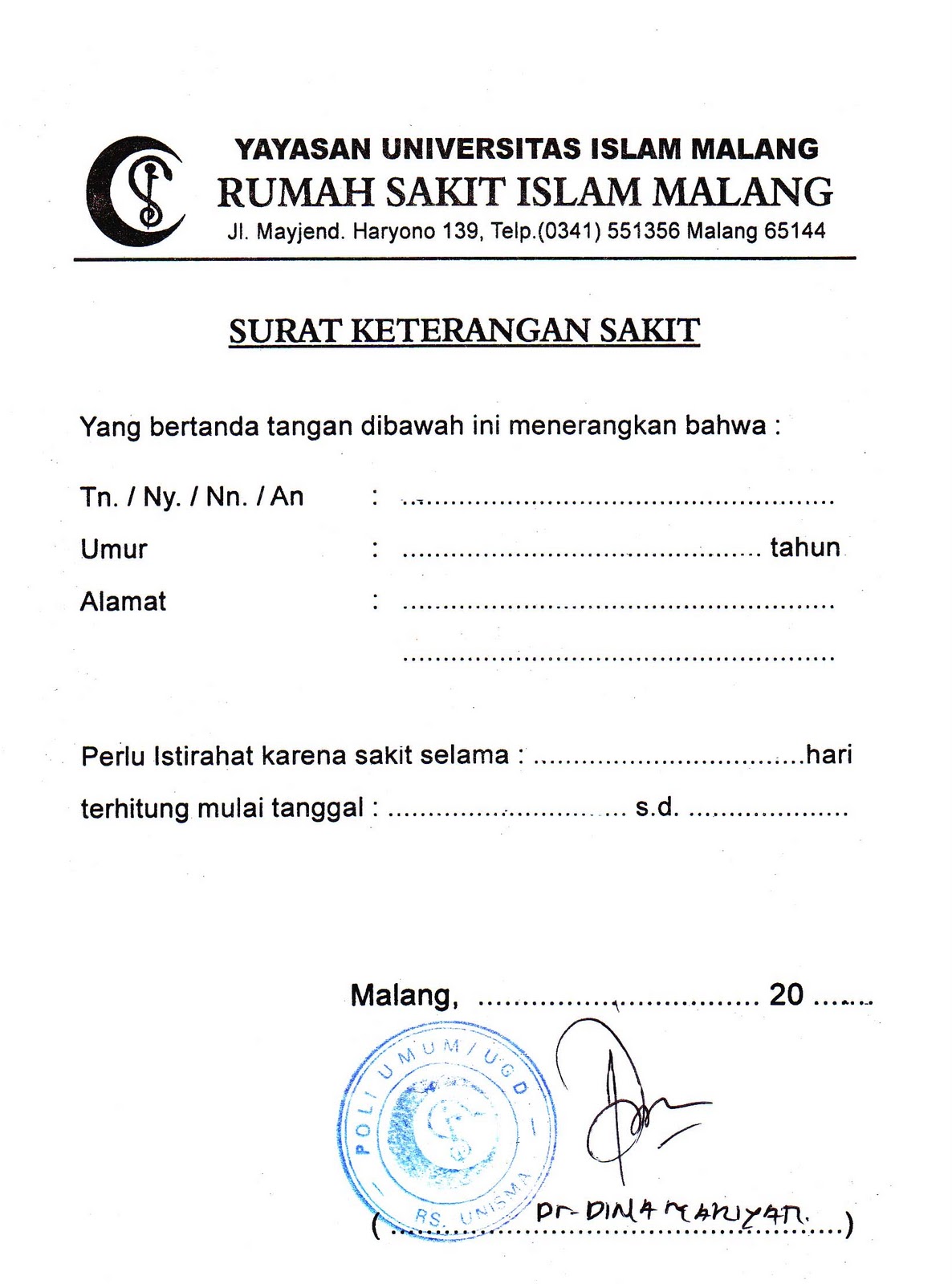 Detail Format Surat Sakit Nomer 43