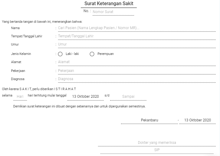 Detail Format Surat Sakit Nomer 46
