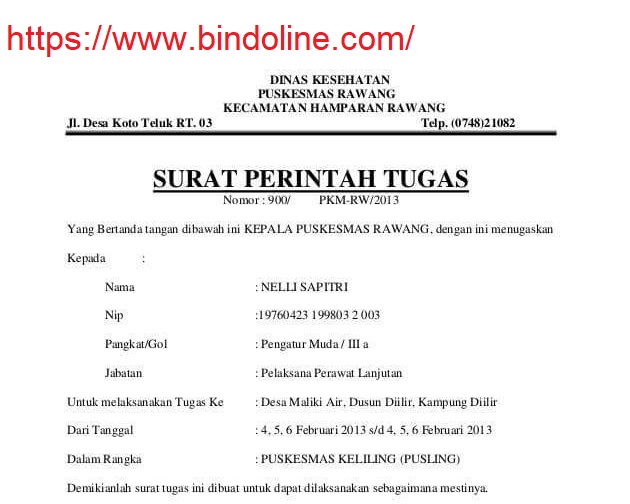 Detail Format Surat Tugas Nomer 13