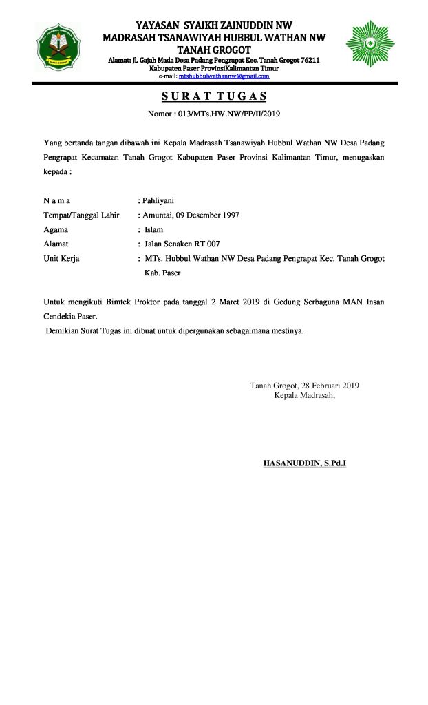 Detail Format Surat Tugas Nomer 14